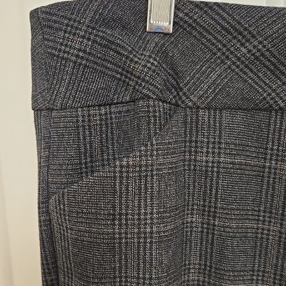 Avenue Women's Blue/Charcoal Plaid Dress Pants - Picture 2 of 12